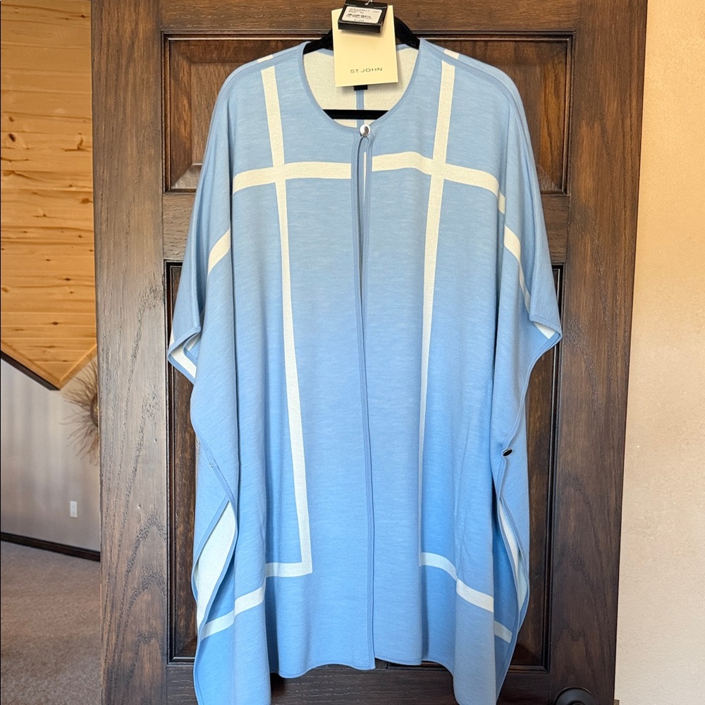 St. John Light Blue and Cream Cape